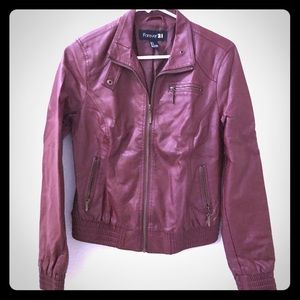 🐹BOGO Forever 21 Burgundy Faux Leather Jacket